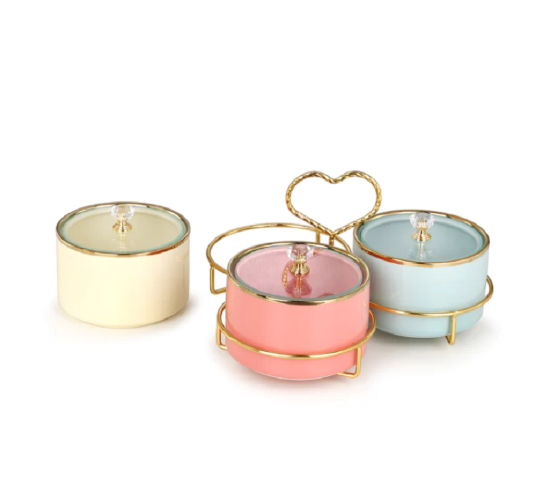 Set of 3 Bowl With Lid Handle