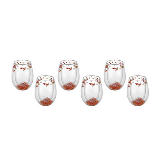 Flower Water Glass - Set of 6 orange