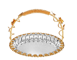 Flower Design round Basket Dual tone