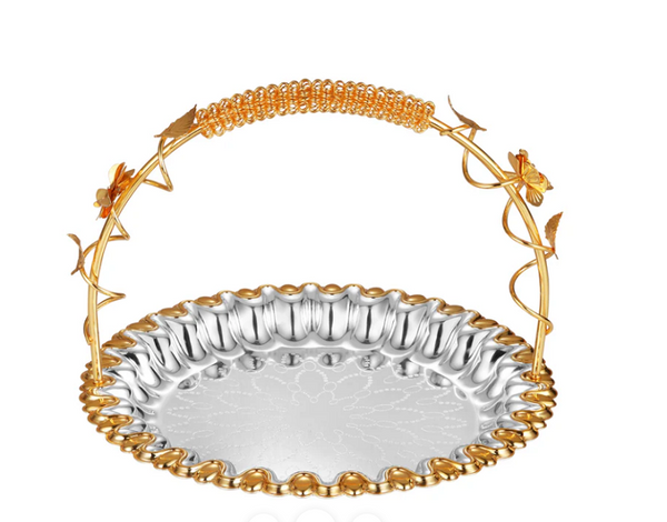 Flower Design round Basket Dual tone