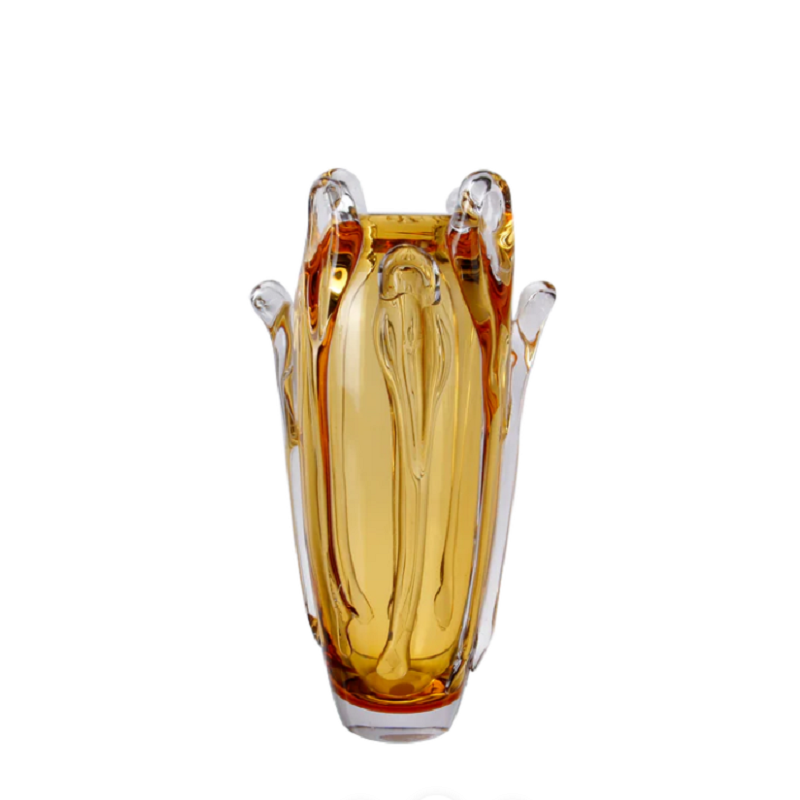CRYSTAL SWIRL VASE Amber Large