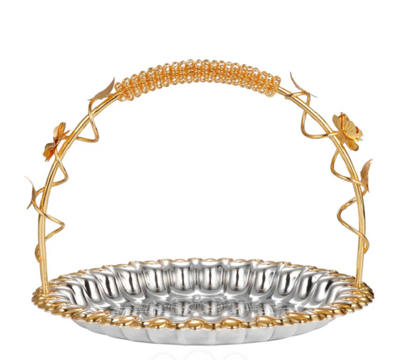 Flower Design round Basket Dual tone