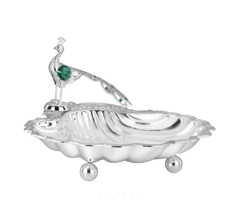 Sea Shell Platter with peacock Green - Small