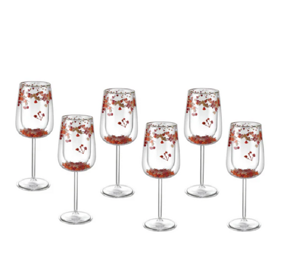 Flower Wine Glass - Set of 6 orange