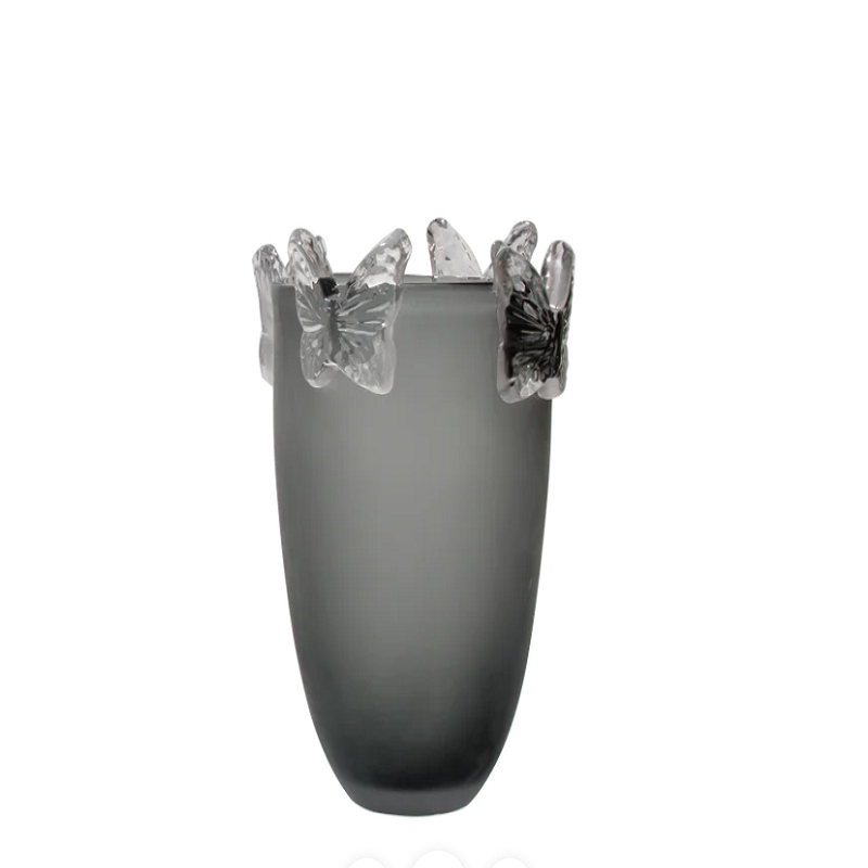 CRYSTAL BUTTERFLY VASE Gray Small