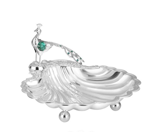 Sea Shell Platter with peacock Green - Small