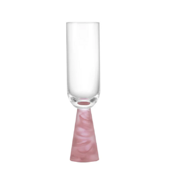 Champagne Glass with Stem Pink (Set of 6)