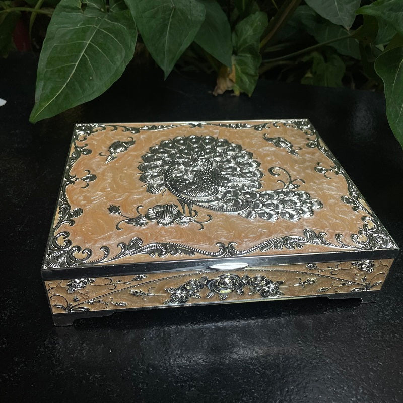 4 in 1 Peacock Enamel Dry fruit box