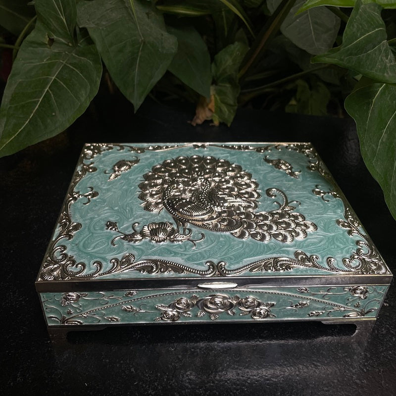 4 in 1 Peacock Enamel Dry fruit box