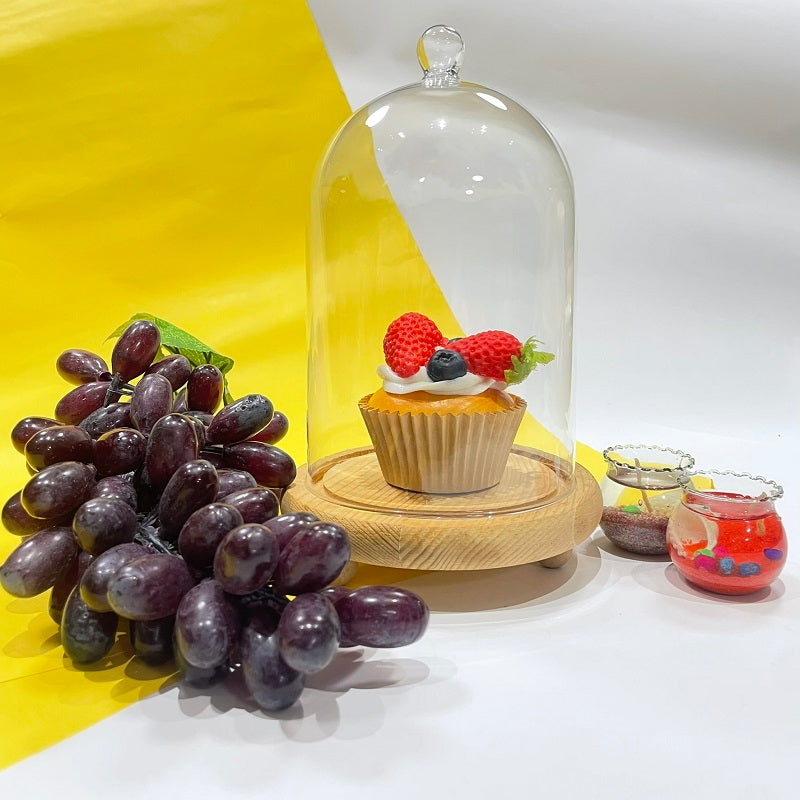 Round Butter Dish With Wood Base