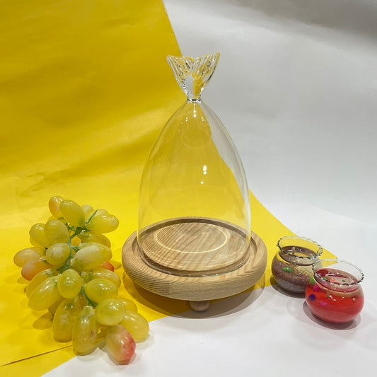 Round Butter Dish With Wood Base