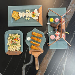 Gray & Copper platter - Set of 4