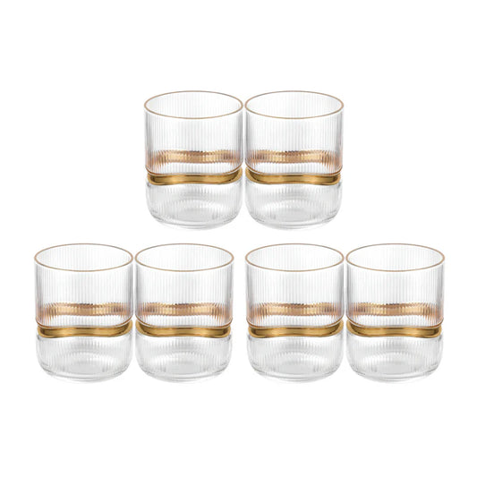 Set of 6 Short Tumbler Glasses Gold