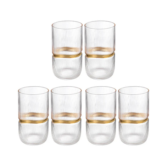 Set of 6 Long Tumbler Glasses Gold