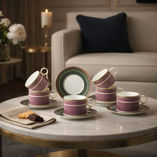 Regalia Stripes 12 PCS Tea set