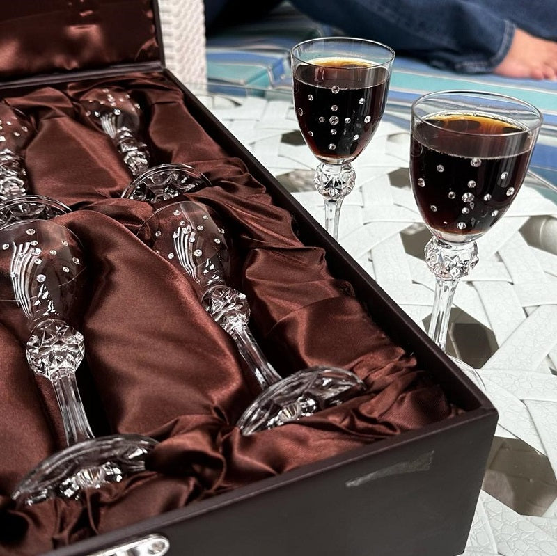 Set of 6 Swarovski Shot Champagne Glasses