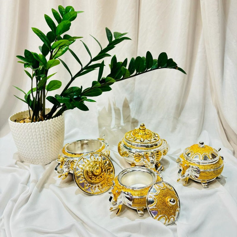 Oval Tray Large With Elephant Head Sugar pot