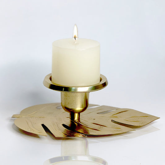 Golden Leaf Candle Stand