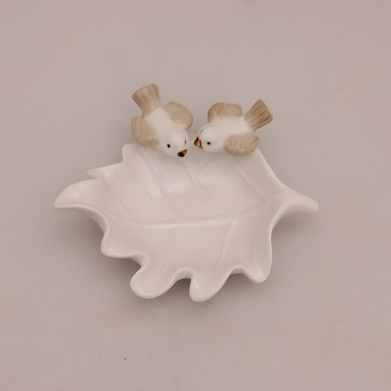 Mapal Leaf Shape Platter Bird White