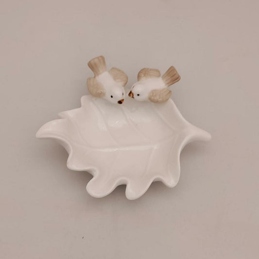 Mapal Leaf Shape Platter Bird White