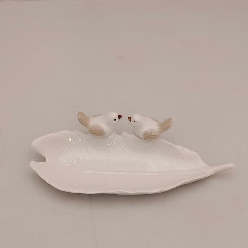 Long Leaf Platter with Bird