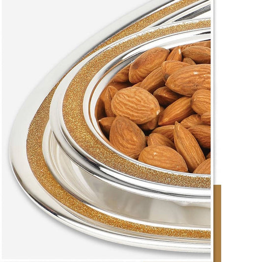 Oval Tray With 2 Bowls & Spoons