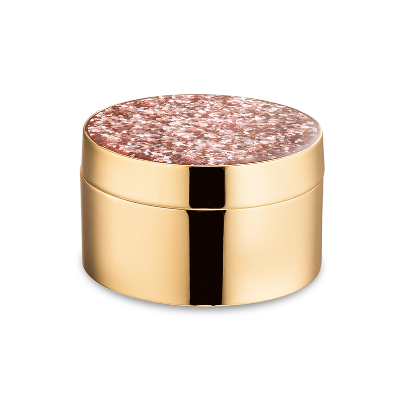 Set Of Pink Shimmer Frame + Compact Mirror + Box