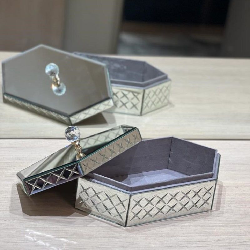 Silver Hexagon GiftBox with Cut Design