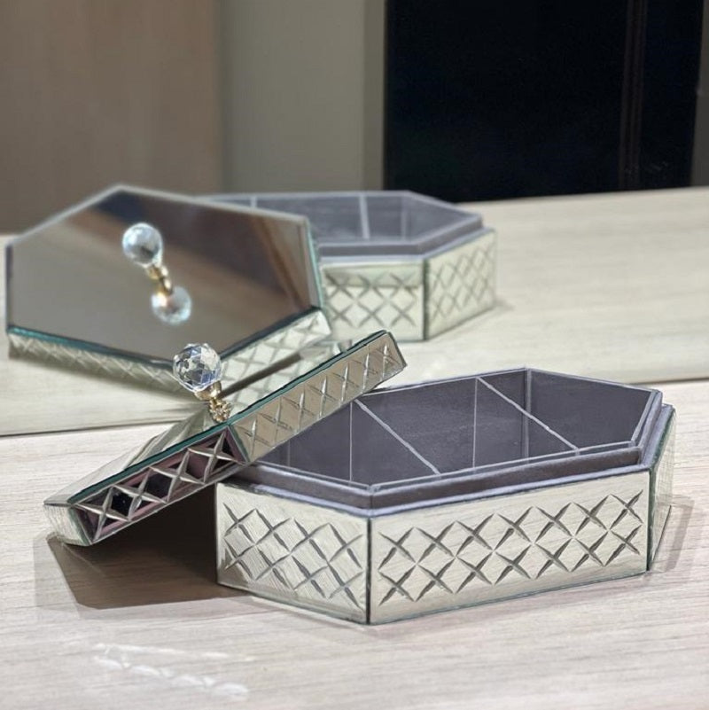 Silver Hexagon GiftBox with Cut Design