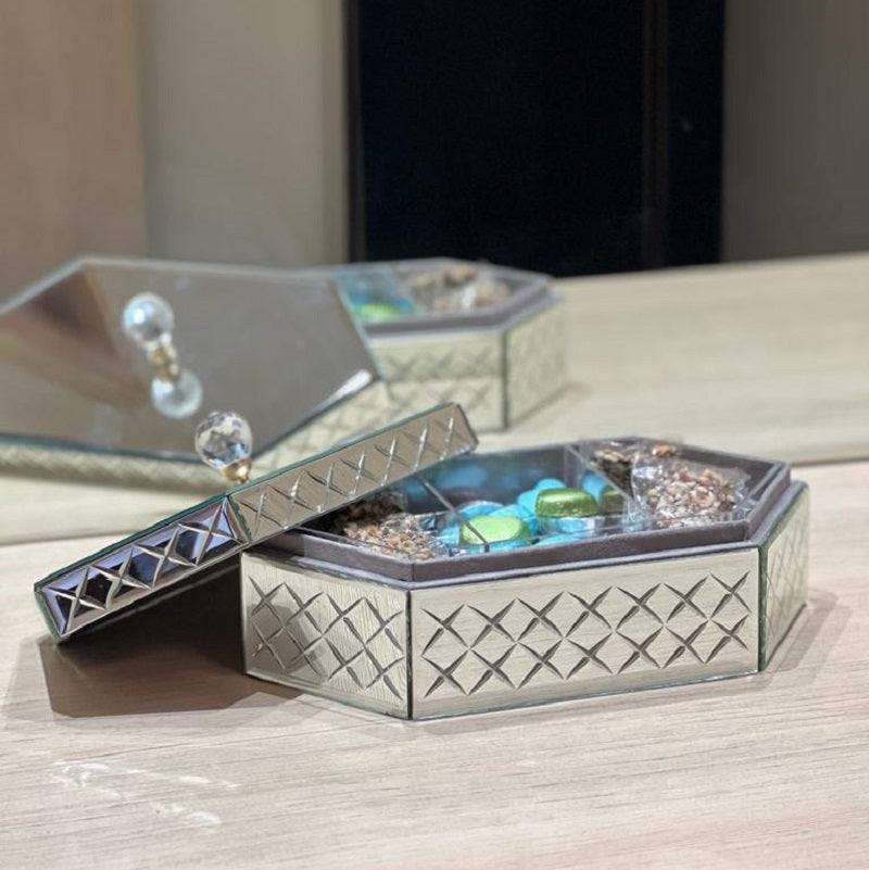 Silver Hexagon GiftBox with Cut Design