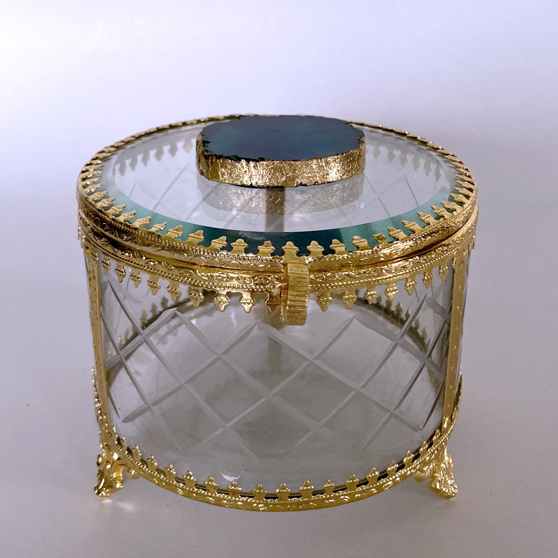 Agate Stone Glass Jwellery Box
