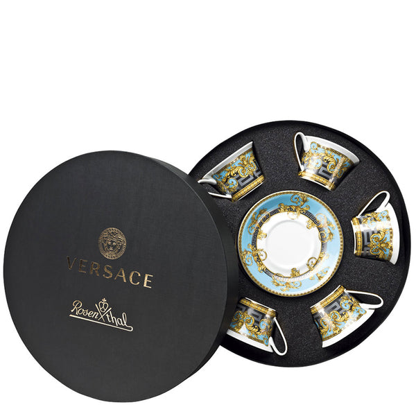 Versace - Tea Cup and Saucer, Set of 6 in round hat box | I Love Baroque