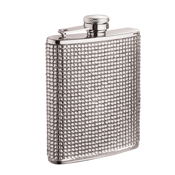 White Acrylic Crystal Hip Flask Stainless Steel