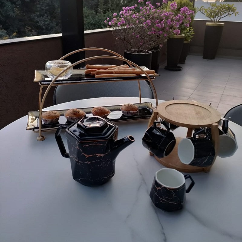 Coffee set with stand with Bambo tray