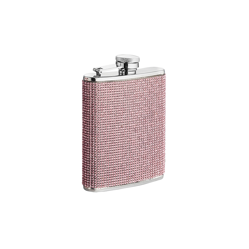 Pink Crystal Hip Flask Stainless Steel