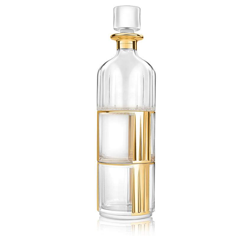 Gold Whiskey Glass Bottle + Decanter
