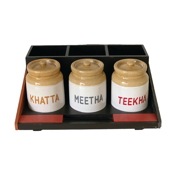 Three Bottle Acchar Set