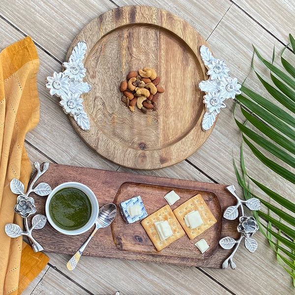 Silver Flower Platter