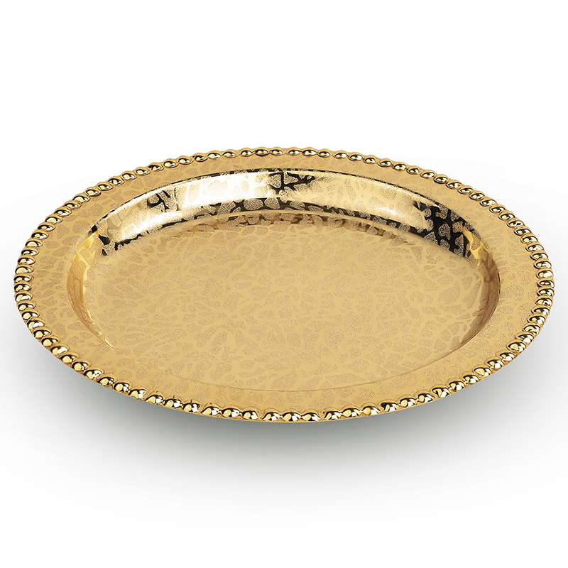 Golden Round Tray