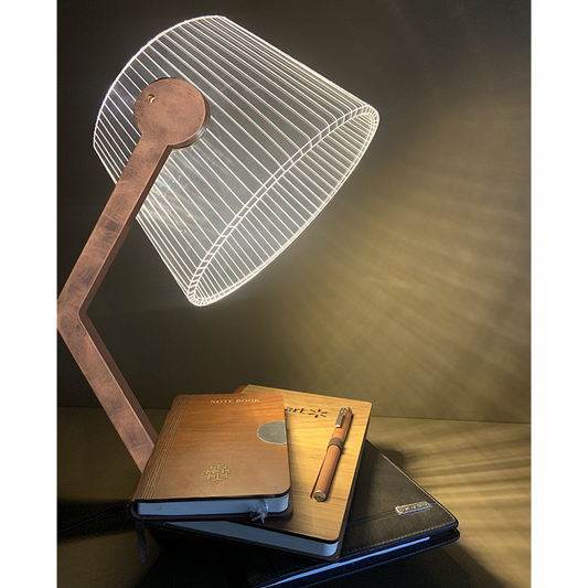 Chic Wooden Glass Lamp