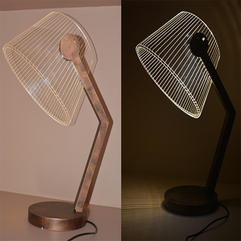 Chic Wooden Glass Lamp