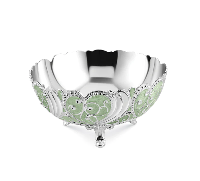 Big Enamel Bowl + Set Of 2 Candle Stand