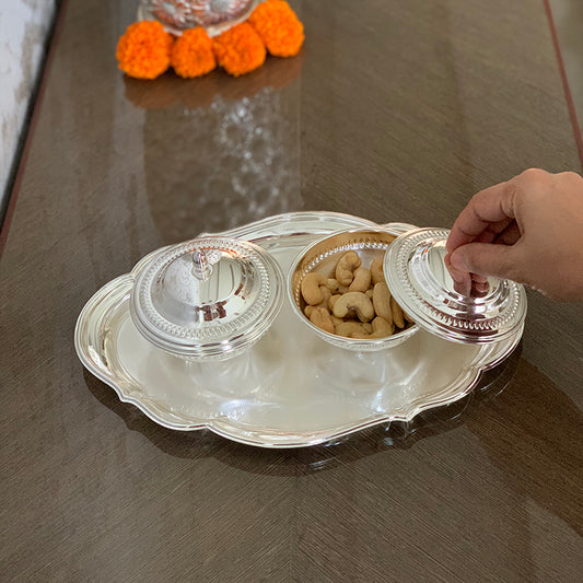 Tray With 2 Sugar Bowls