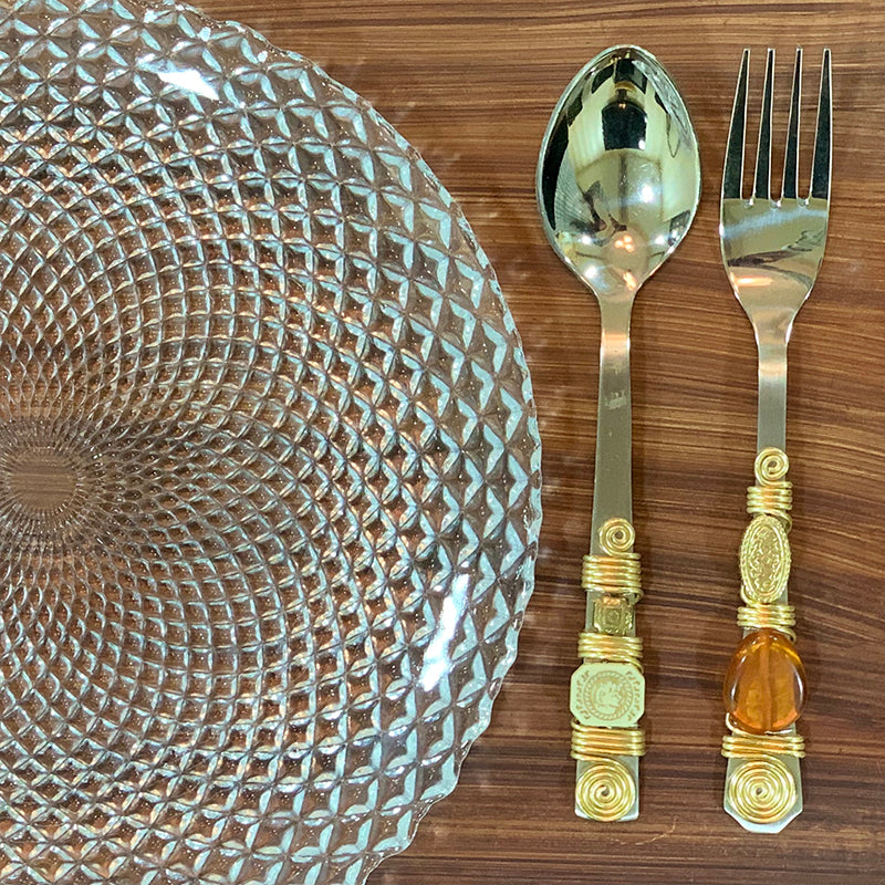 Dinner Spoon Brown Gold Set of 6