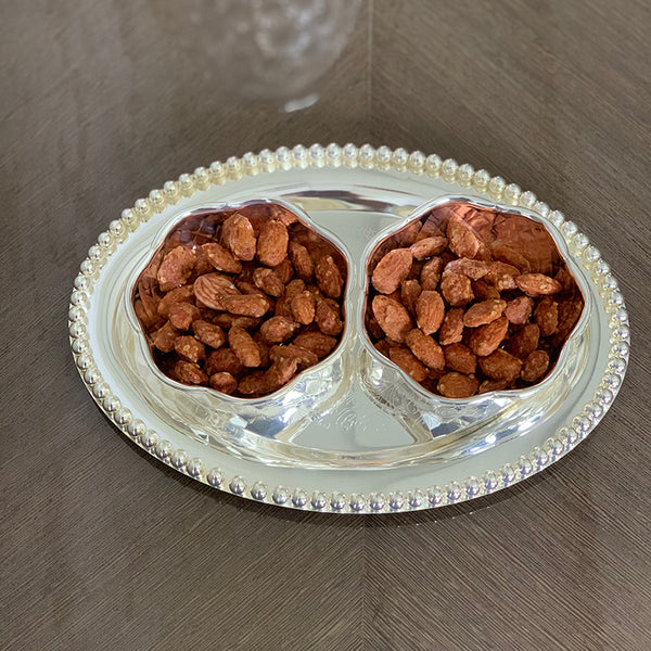 Oval Beaded Tray With 2 Katori