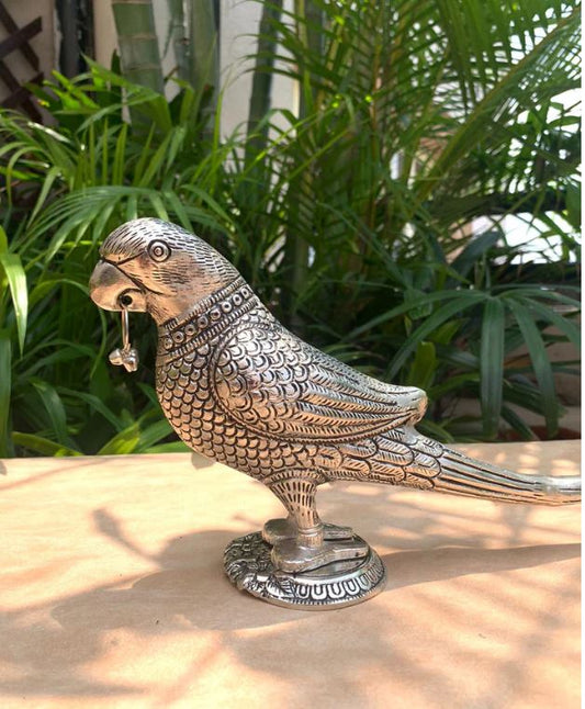 Parrot on Stand - Oxidised