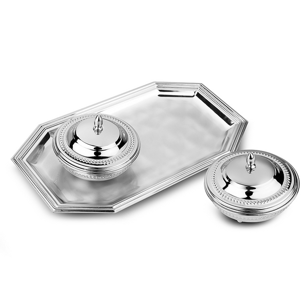 Octagon Tray & 2 Sugar Bowls