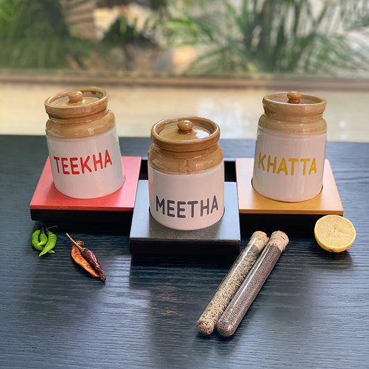 3 Jar With Achar Tray
