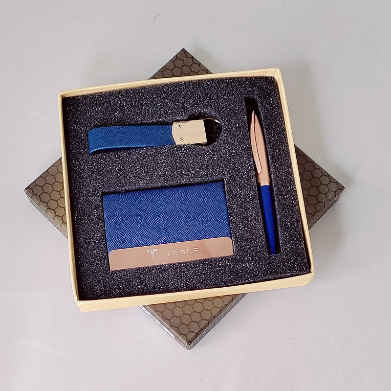 TESLA Pen + Keychain + Visiting Card