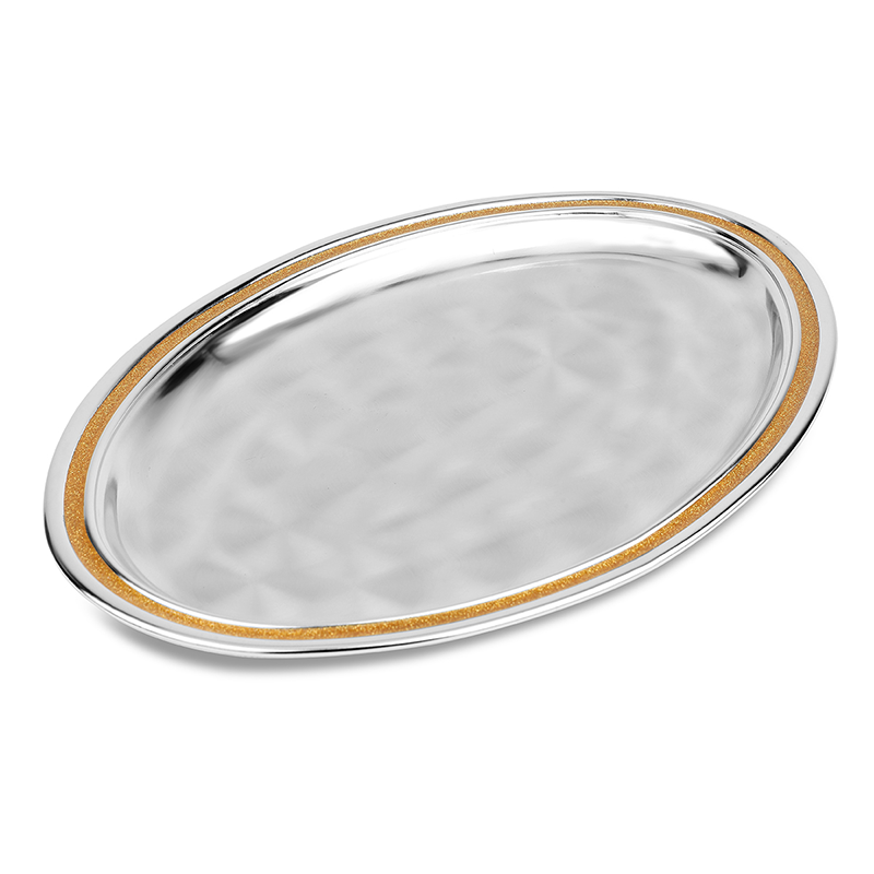 Oval Tray With 2 Bowls & Spoons